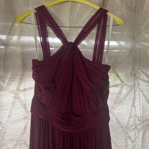 David’s Bridal Size 4 Wine Halter Bridesmaid Floor Length Gown